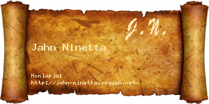 Jahn Ninetta névjegykártya